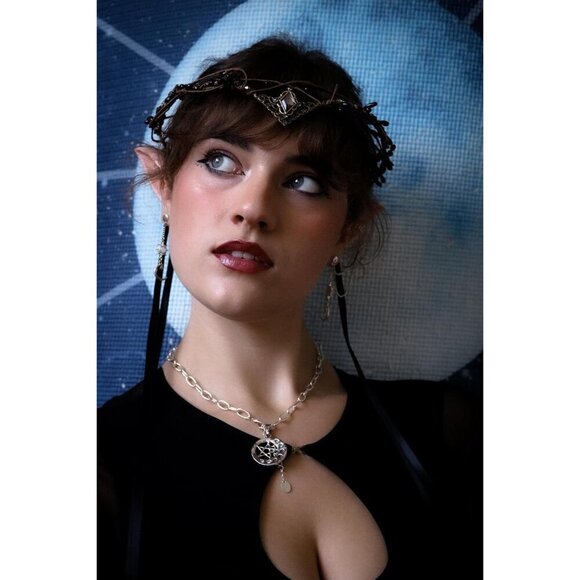 Elf Crystal Crown Tiara Fairy Headpiece Renaissance Cosplay Wedding main image 5
